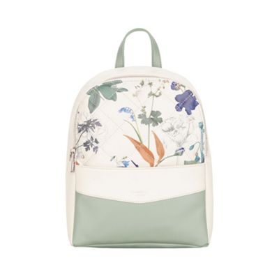 White botanical print Trenton backpack